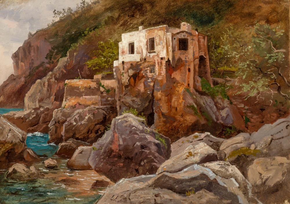 Coast, Bay of Naples, possibly Sorrento by William Stanley Haseltine