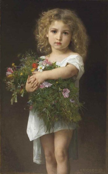 Child Holding Flowers by William-Adolphe Bouguereau