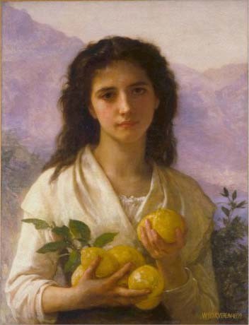 Girl Holding Lemons by William-Adolphe Bouguereau
