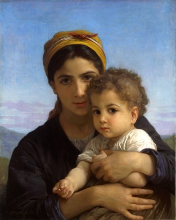 Girl with a Child by William-Adolphe Bouguereau