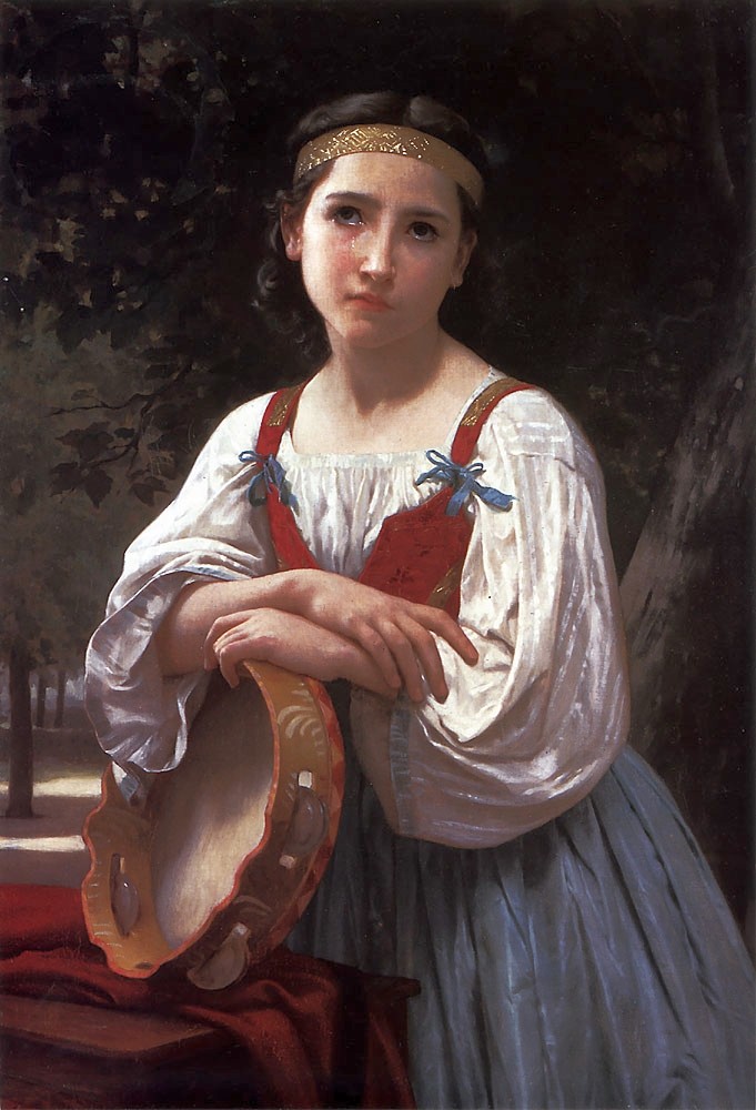 Gypsy Girl with a Basque Drum by William-Adolphe Bouguereau