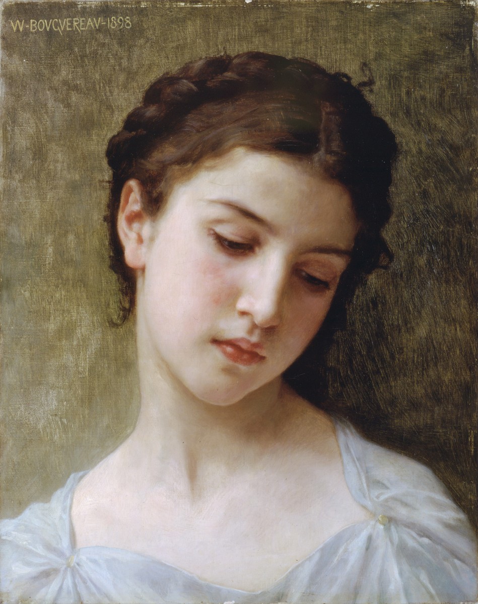 Head Of A Young Girl by William-Adolphe Bouguereau
