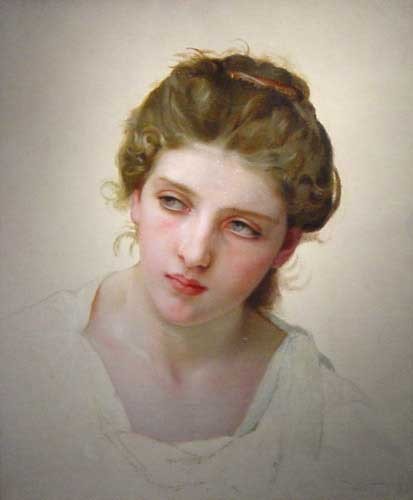 Head Study of Female Face Blonde by William-Adolphe Bouguereau