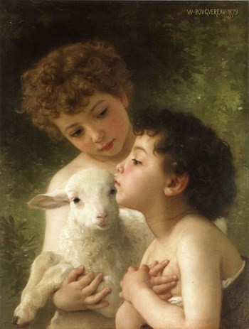 Les Enfants a L'Agneau by William-Adolphe Bouguereau