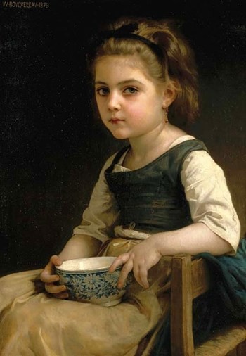 Little Girl with a Blue Bowl by William-Adolphe Bouguereau