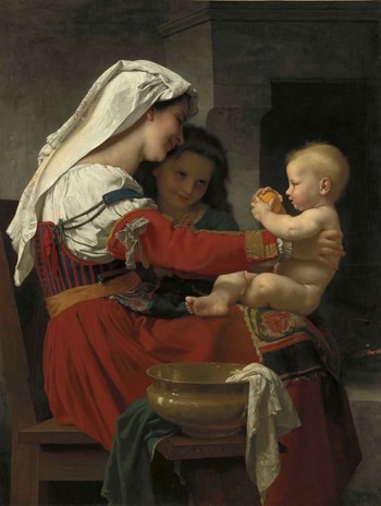 Maternal Admiration - The Bath by William-Adolphe Bouguereau