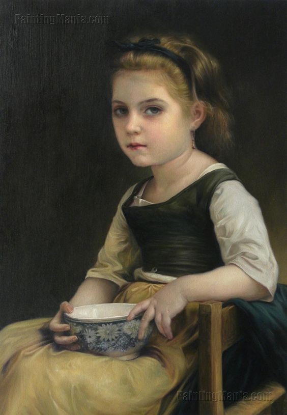 Petite Fille Au Bol Bleu by William-Adolphe Bouguereau