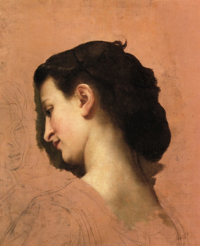 Study of a Young Girl s Head by William-Adolphe Bouguereau