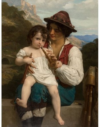 The Flute Lesson by William-Adolphe Bouguereau