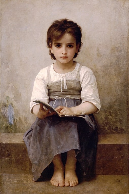 The hard lesson by William-Adolphe Bouguereau