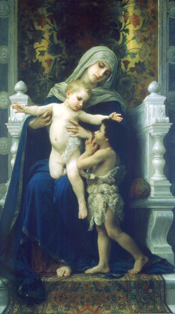 The Virgin, Jesus and Saint John Baptist by William-Adolphe Bouguereau