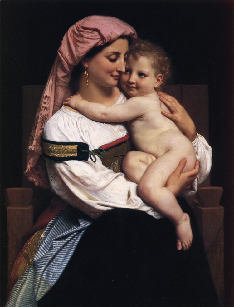 Woman of Cervara and her child by William-Adolphe Bouguereau