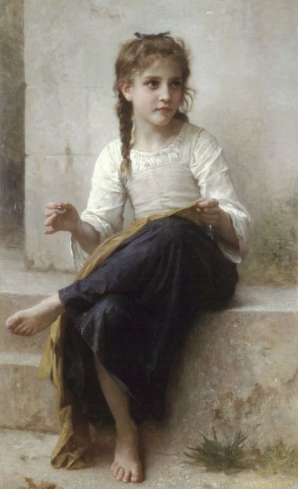 Young Girl Sewing by William-Adolphe Bouguereau