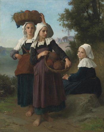 Young Girls of Fouesnant Returning from the Market by William-Adolphe Bouguereau