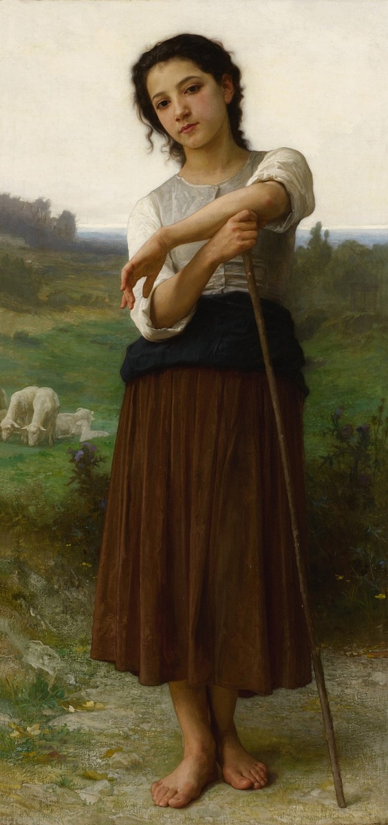 Young Shepherdess Standing by William-Adolphe Bouguereau