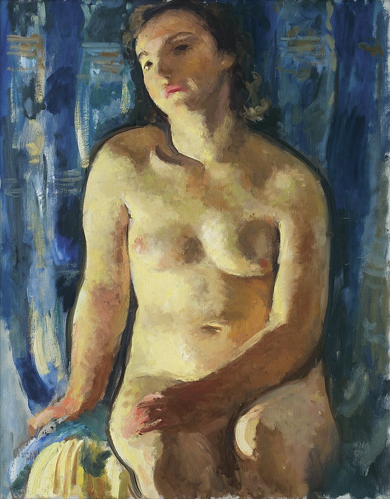 Blue-Gold Nude by Wojciech Weiss
