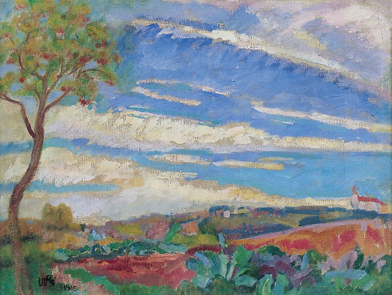 Landscape with a Red Tree by Wojciech Weiss