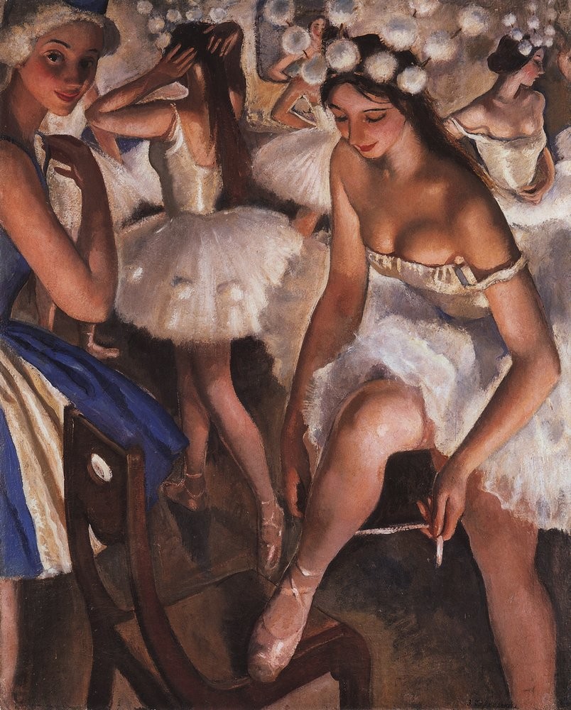 Ballerinas in the dressing room by Zinaida Serebriakova