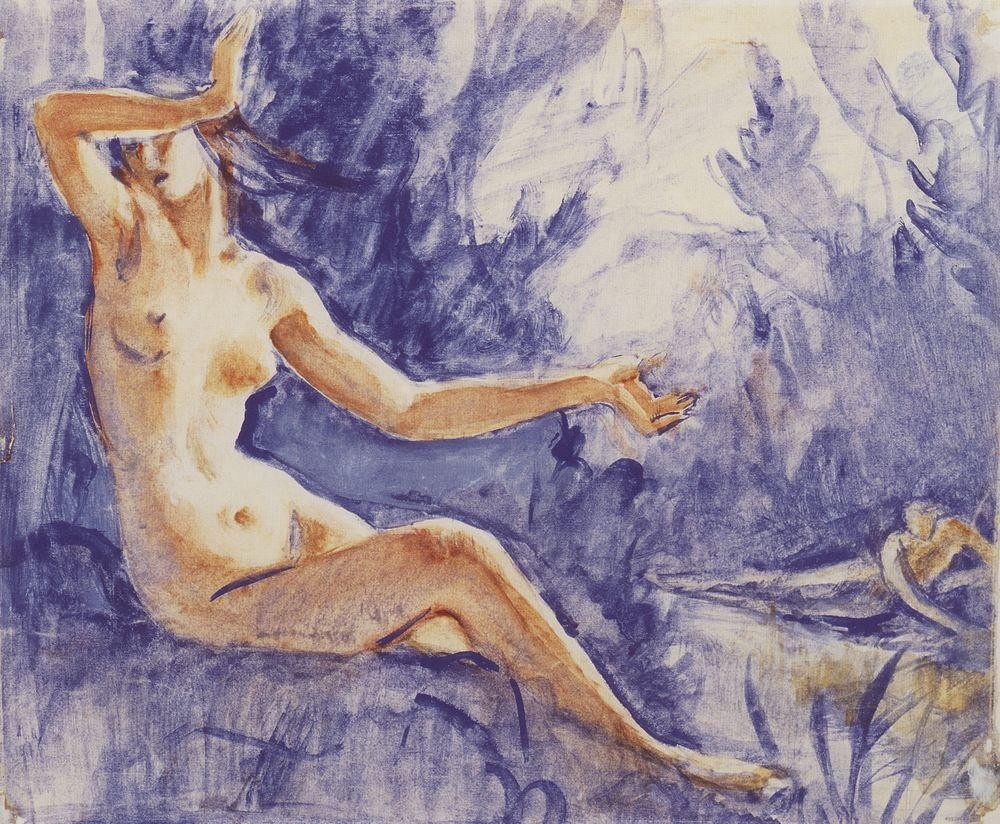 Narcissus and the nymph Echo. Etude by Zinaida Serebriakova