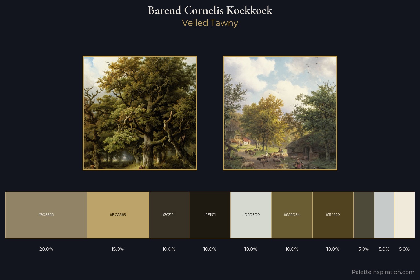 Barend Cornelis Koekkoek Master Palette — Veiled Tawny