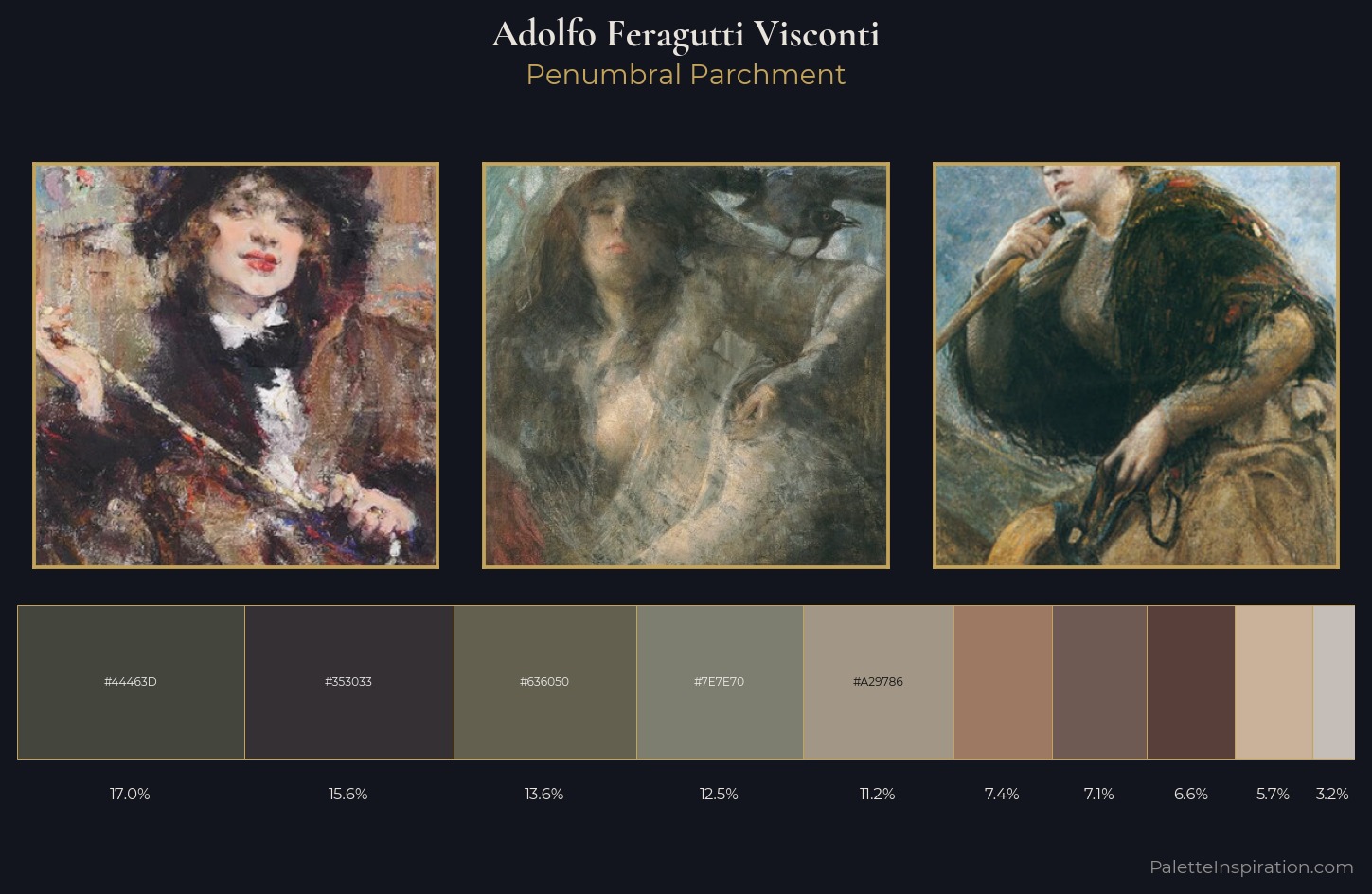 Adolfo Feragutti Visconti Palette 2 — Penumbral Parchment