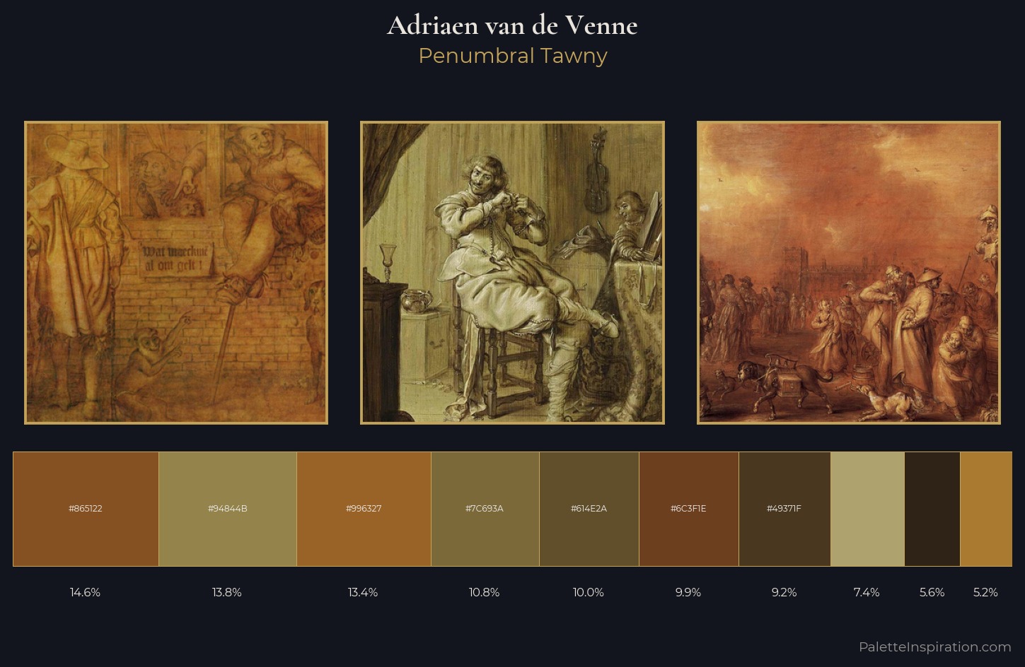 Adriaen van de Venne Palette 4 — Penumbral Tawny