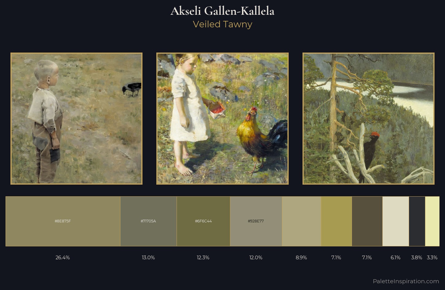 Akseli Gallen-Kallela Palette 1 — Veiled Tawny