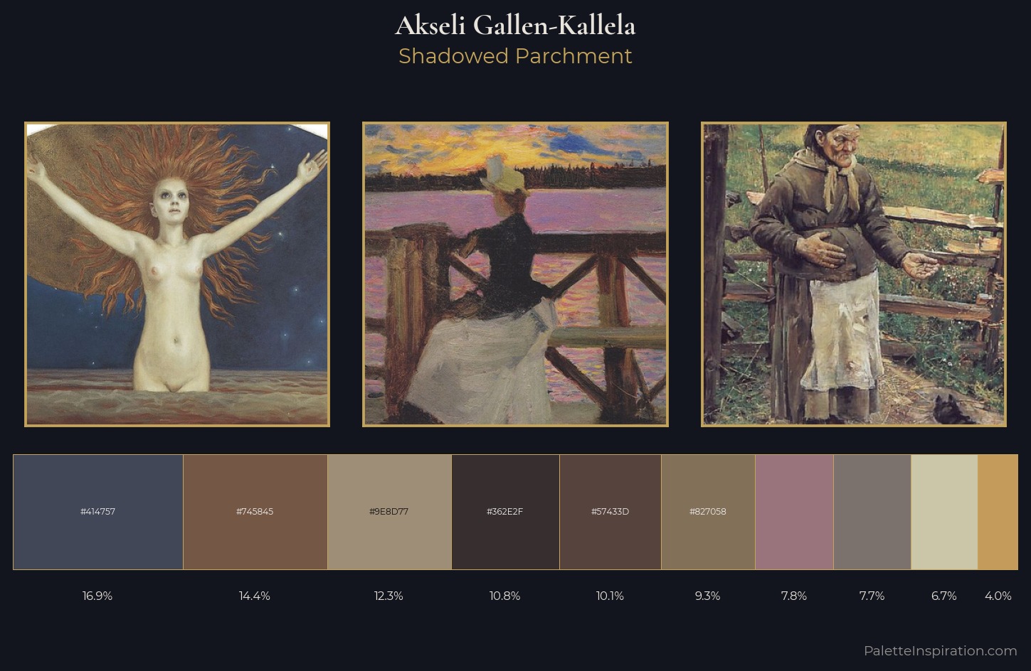 Akseli Gallen-Kallela Palette 4 — Shadowed Parchment