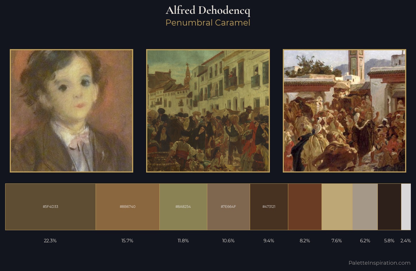Alfred Dehodencq Palette 3 — Penumbral Caramel