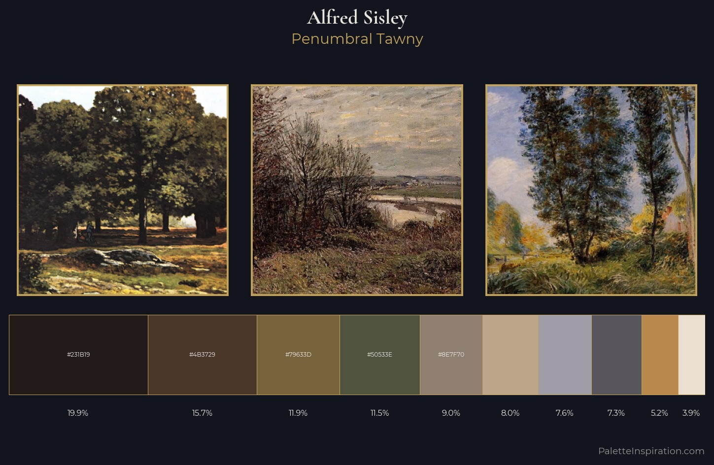Alfred Sisley Palette 14 — Penumbral Tawny