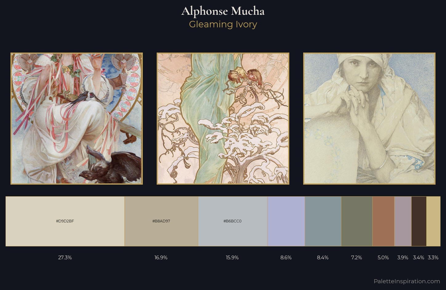 Alphonse Mucha Palette 2 — Gleaming Ivory