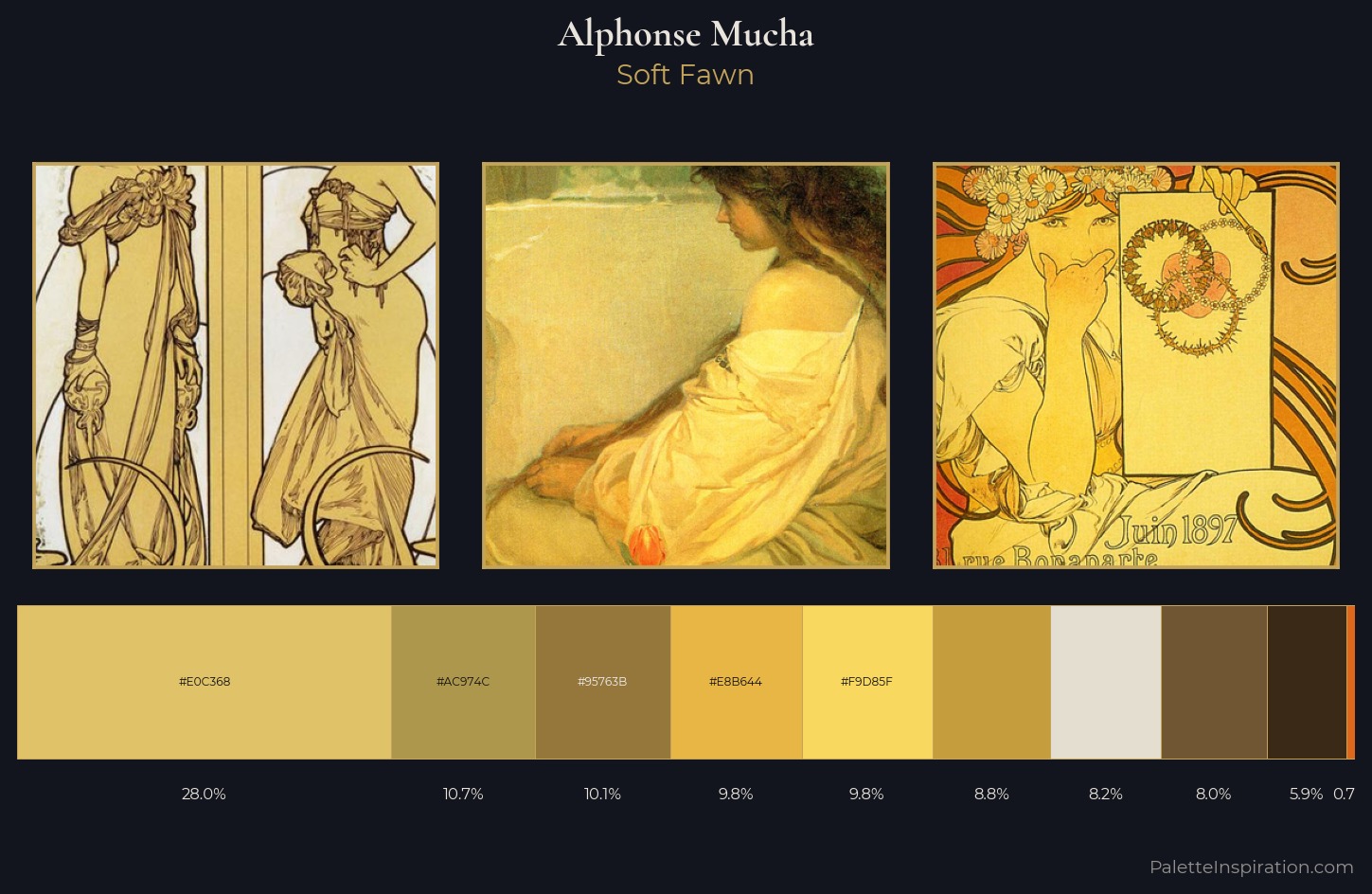 Alphonse Mucha Palette 5 — Soft Fawn