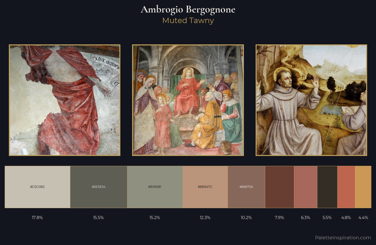 Ambrogio Bergognone Palette 3 — Muted Tawny