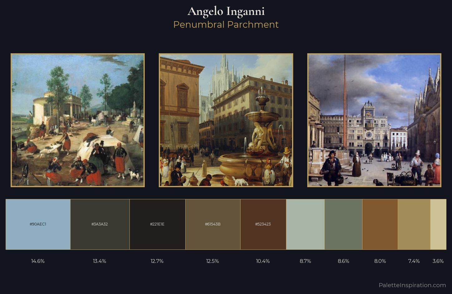 Angelo Inganni Palette 4 — Penumbral Parchment