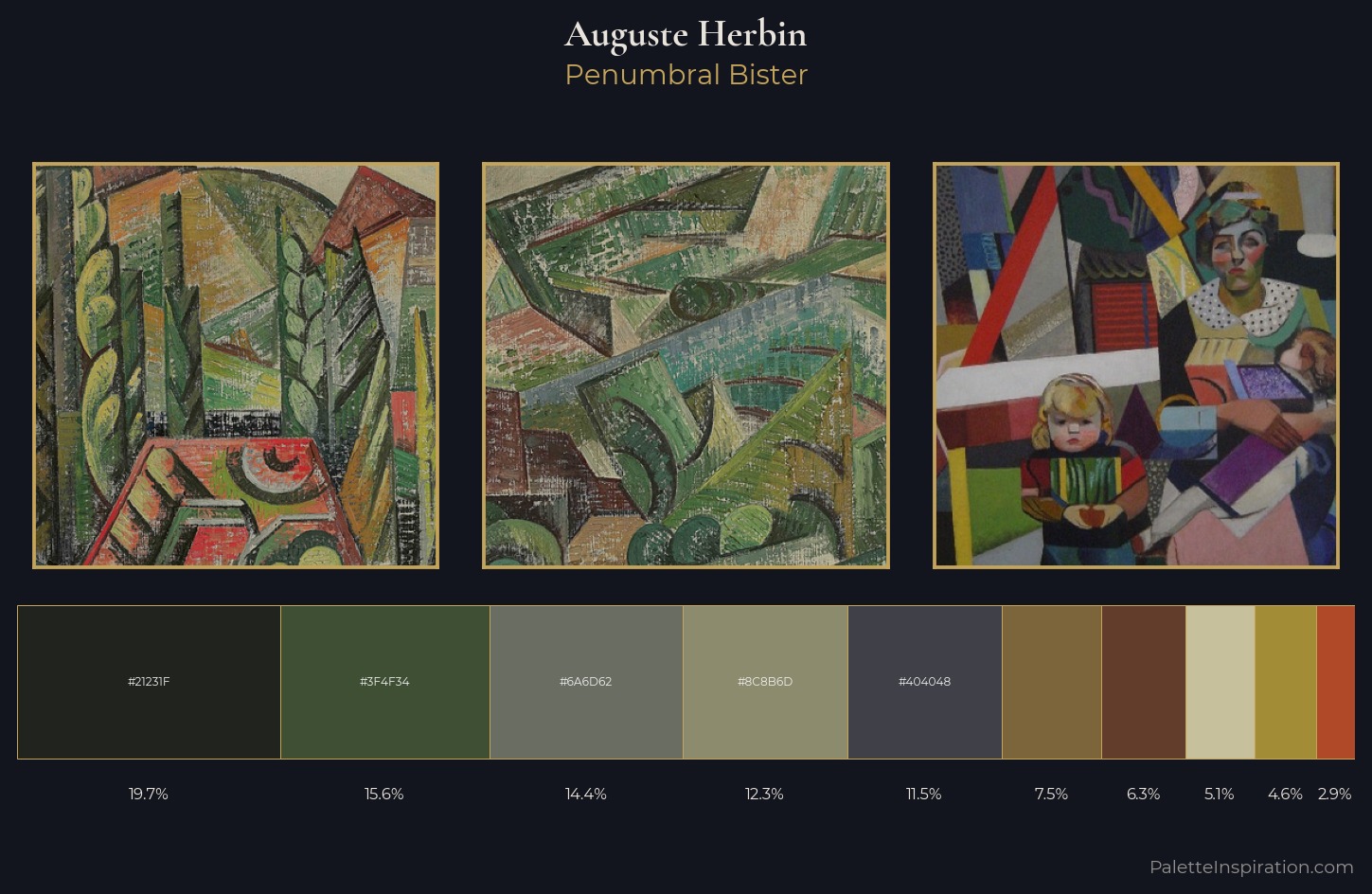 Auguste Herbin Palette 7 — Penumbral Bister