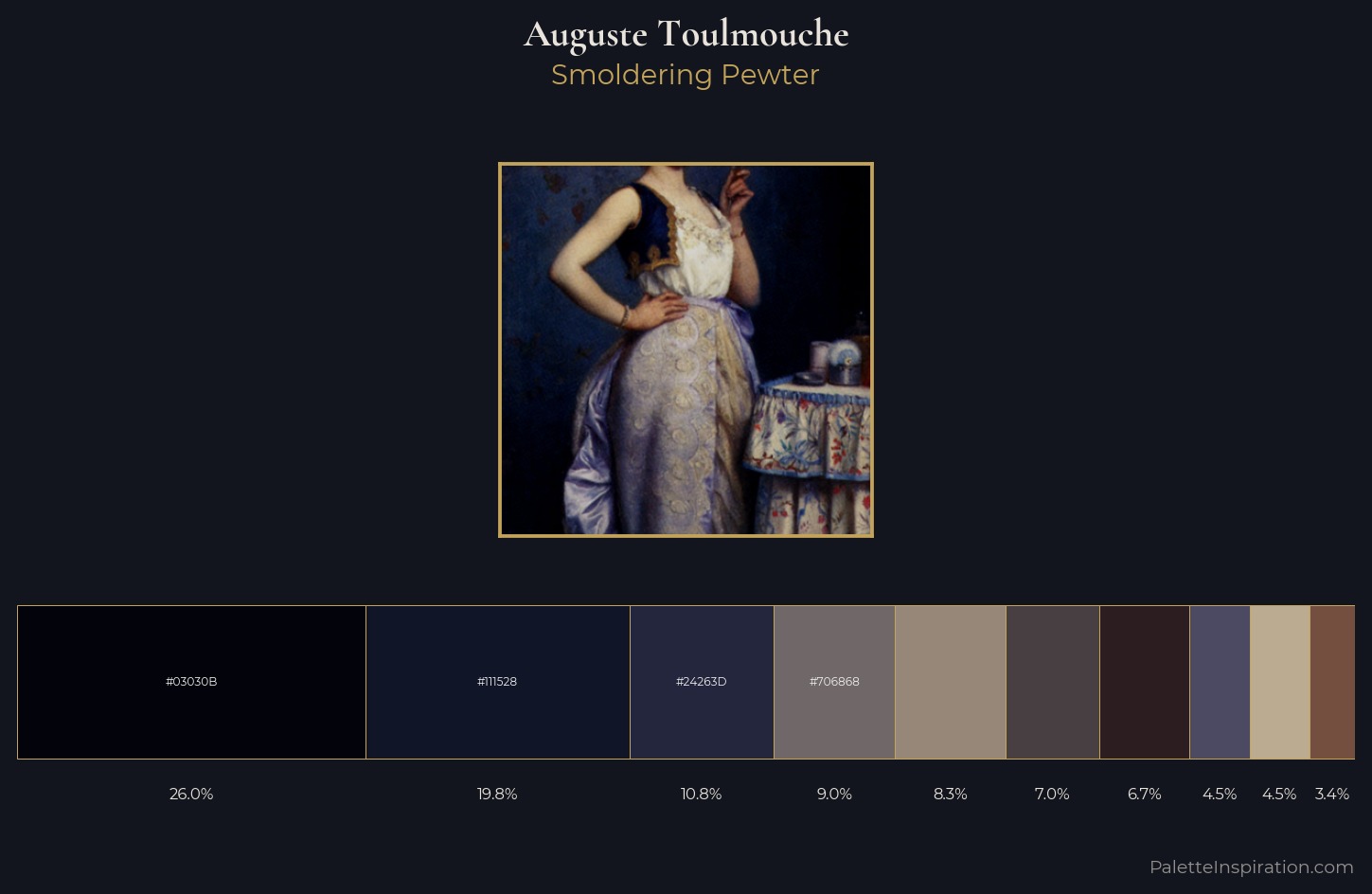 Auguste Toulmouche Palette 6 — Smoldering Pewter
