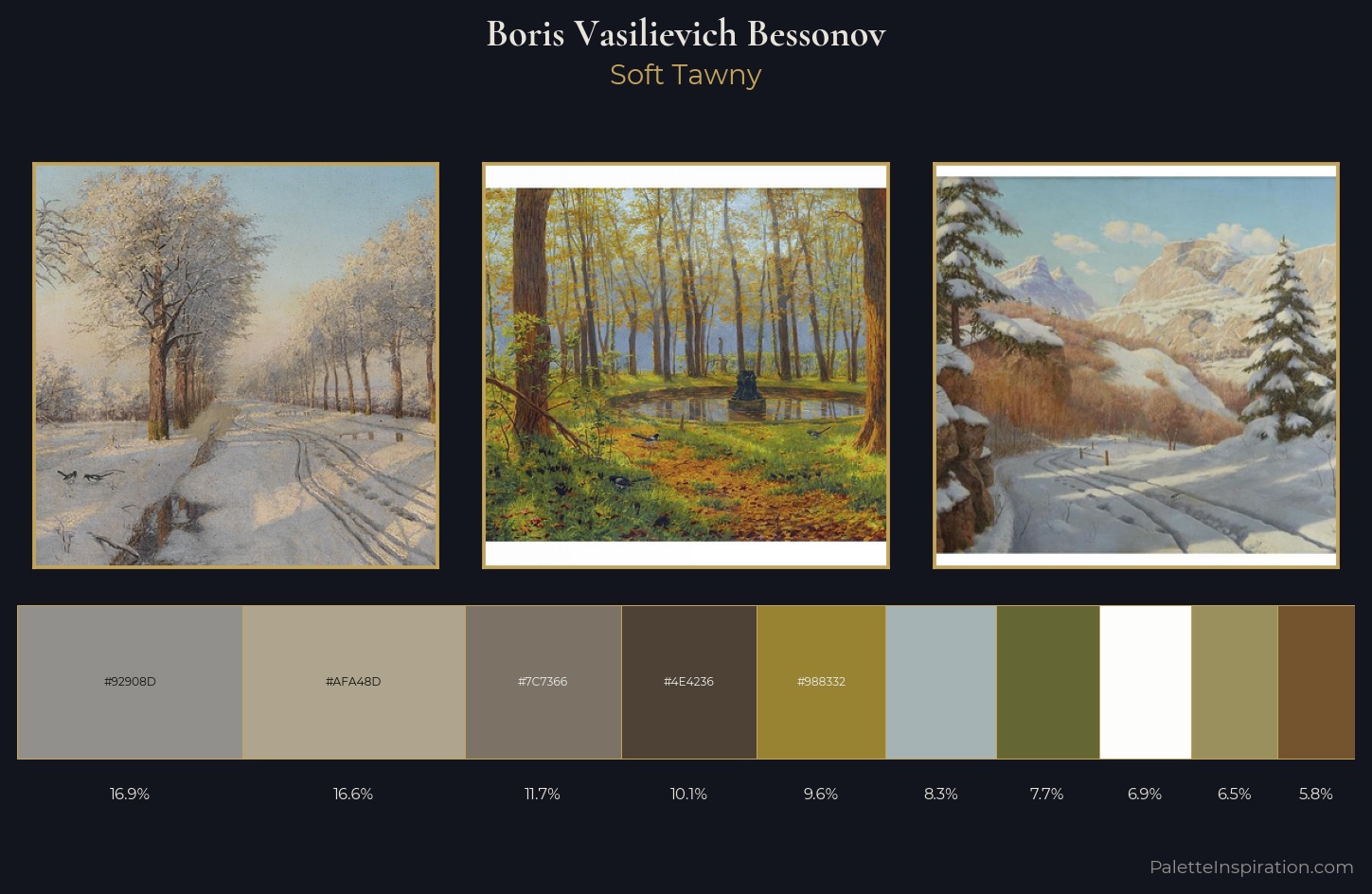 Boris Vasilievich Bessonov Palette 3 — Soft Tawny