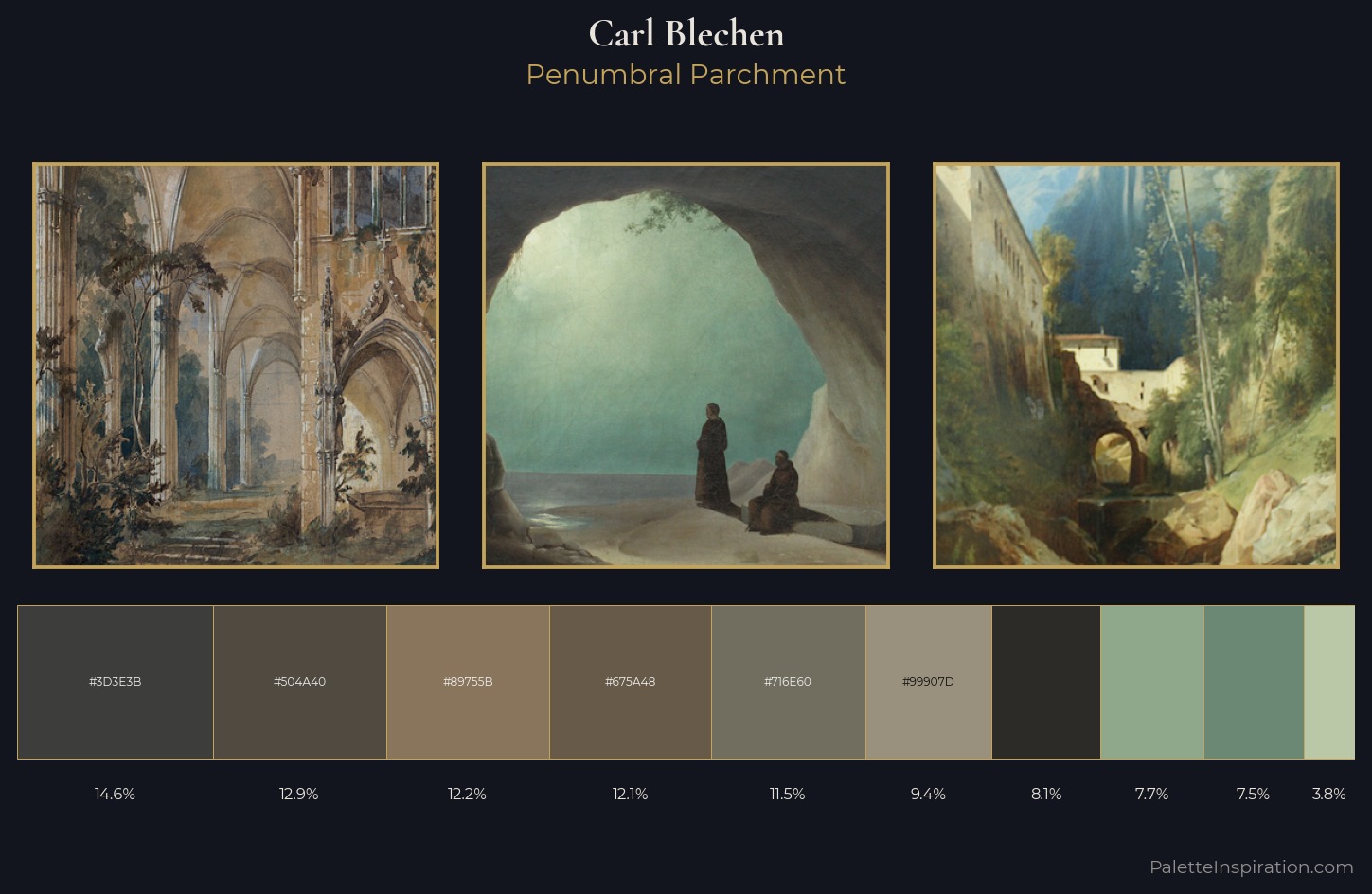 Carl Blechen Palette 4 — Penumbral Parchment