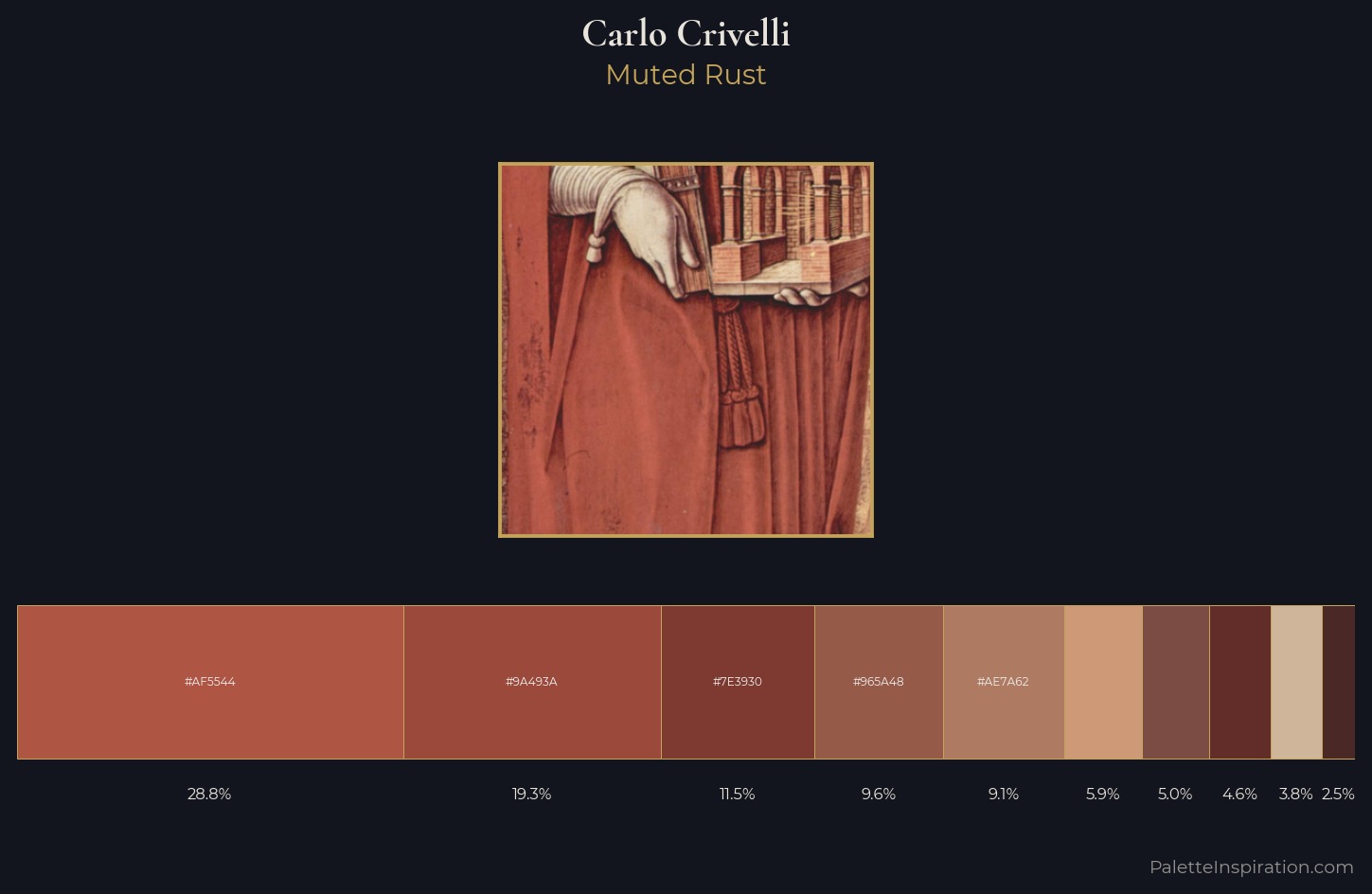 Carlo Crivelli Palette 10 — Muted Rust