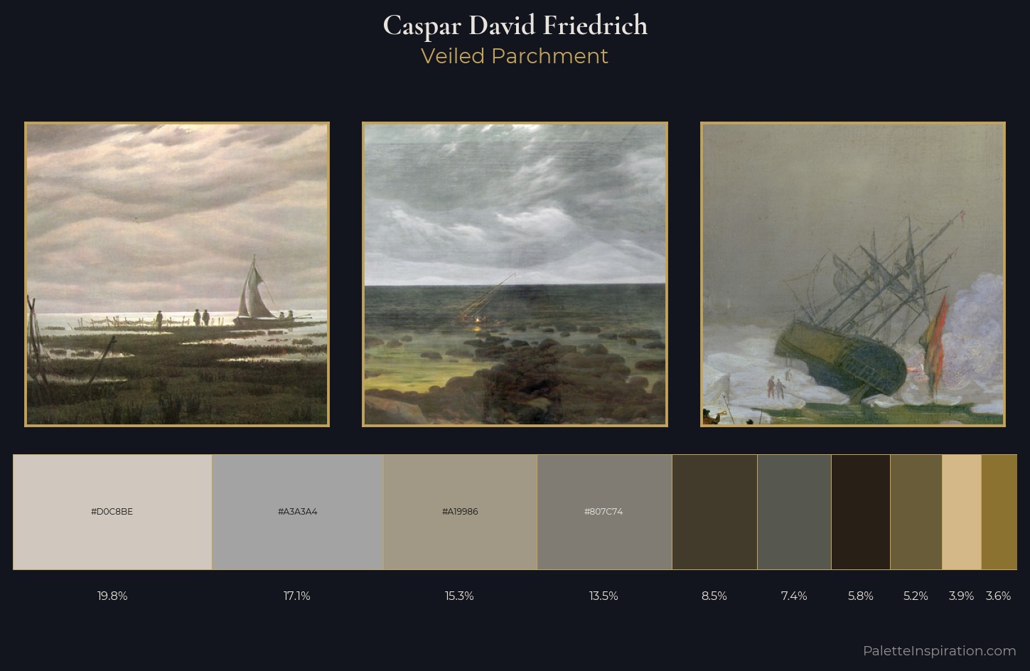 Caspar David Friedrich Palette 5 — Veiled Parchment