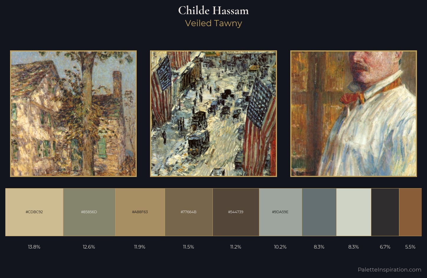 Childe Hassam Palette 18 — Veiled Tawny