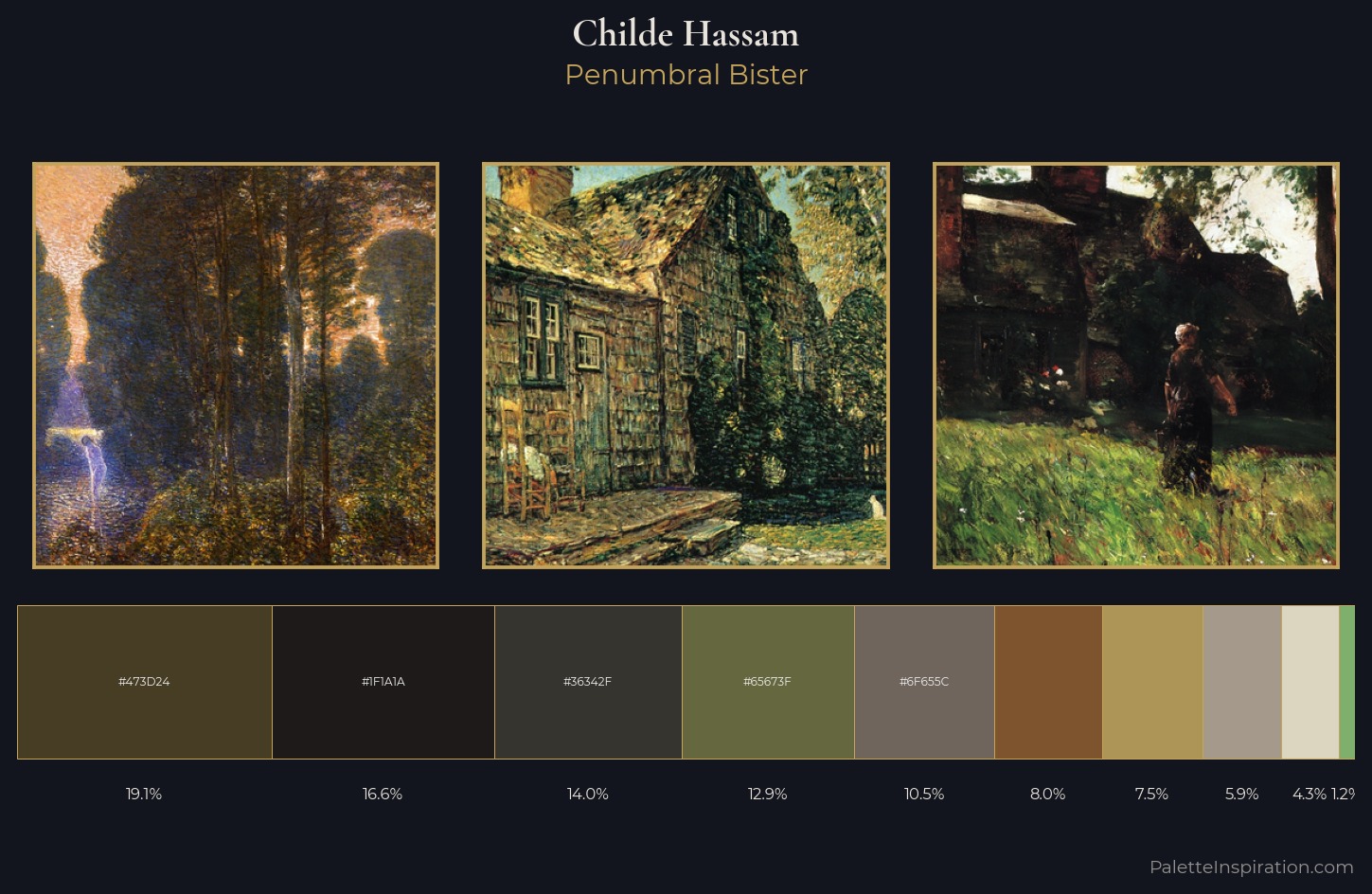 Childe Hassam Palette 24 — Penumbral Bister