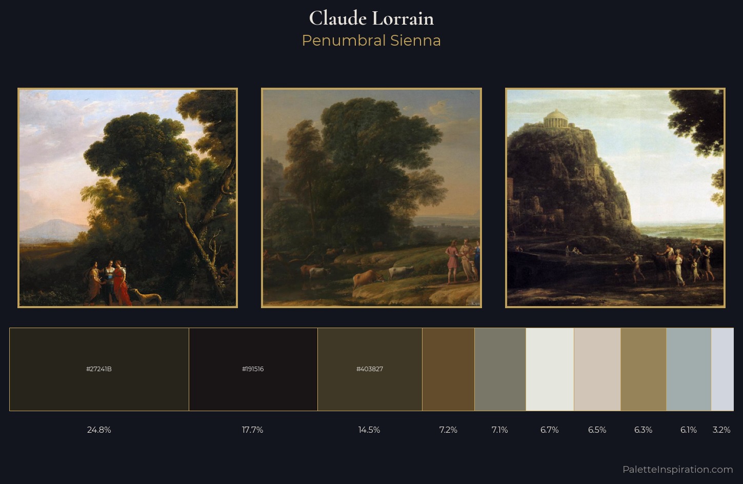 Claude Lorrain Palette 3 — Penumbral Sienna