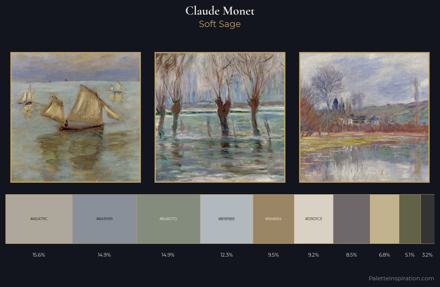 Claude Monet Palette 8 — Soft Sage