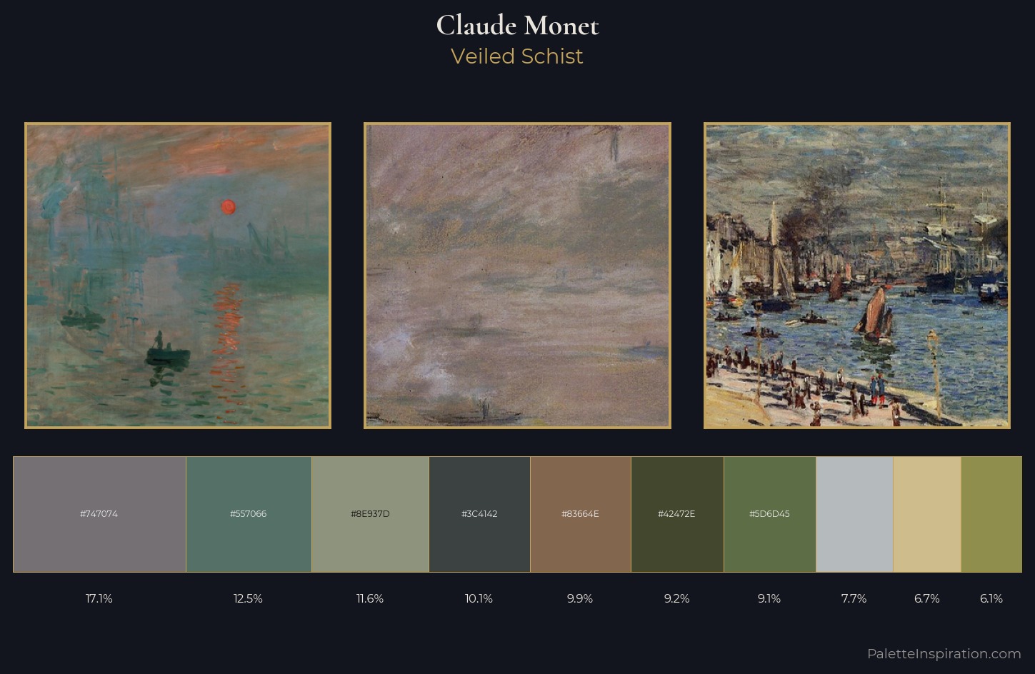 Claude Monet Palette 23 — Veiled Schist