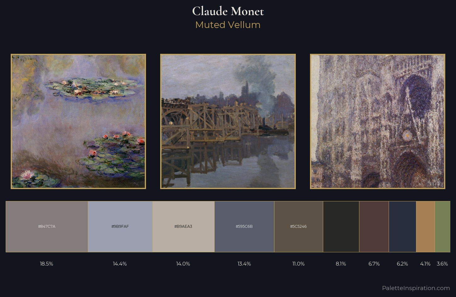 Claude Monet Palette 28 — Muted Vellum