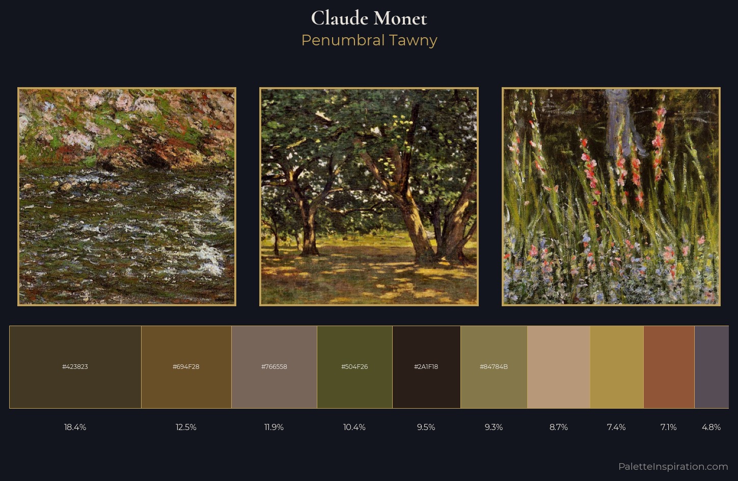 Claude Monet Palette 32 — Penumbral Tawny