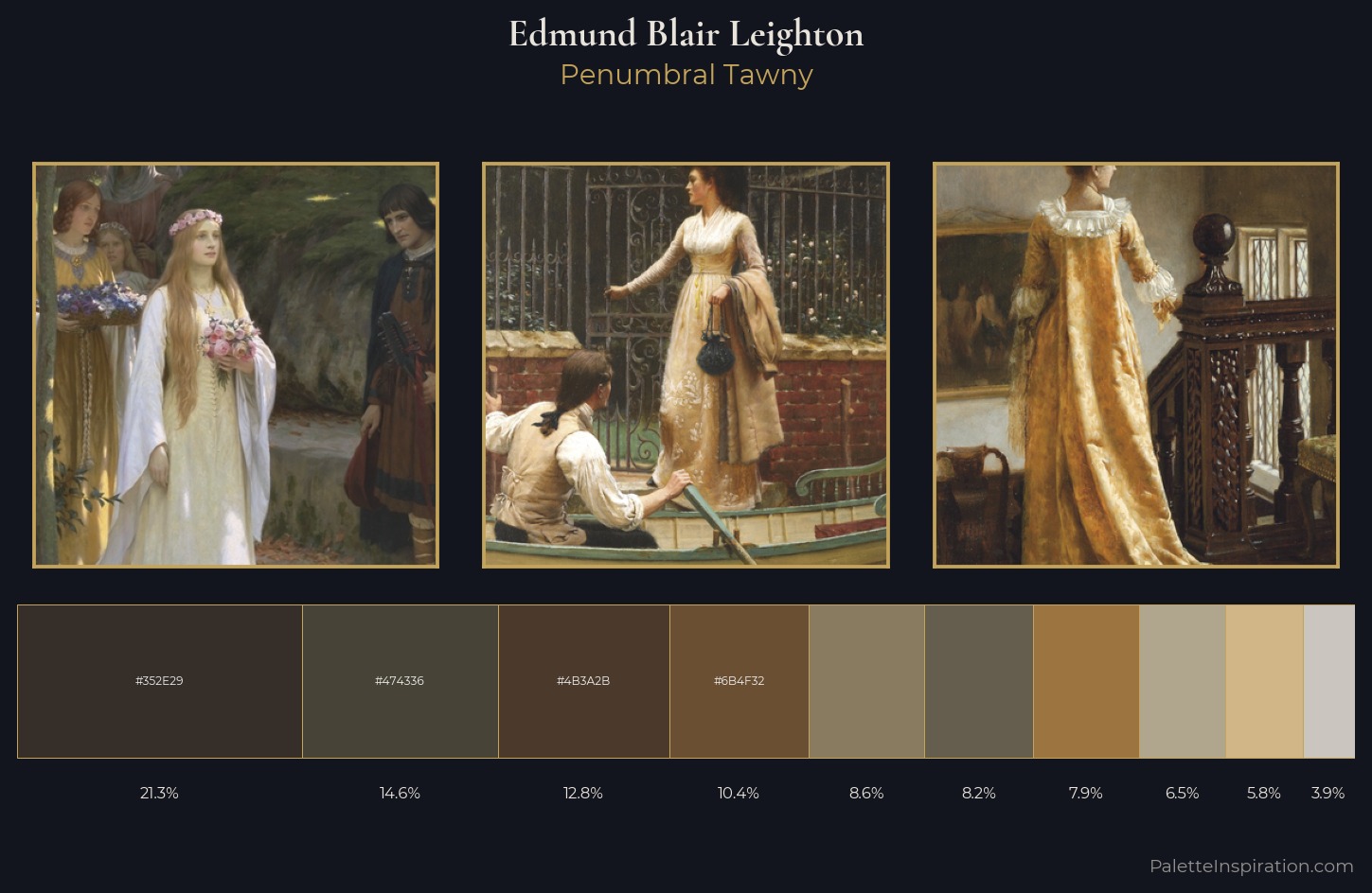 Edmund Blair Leighton Palette 3 — Penumbral Tawny