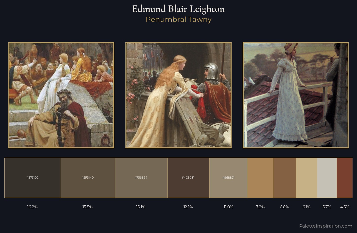 Edmund Blair Leighton Palette 4 — Penumbral Tawny