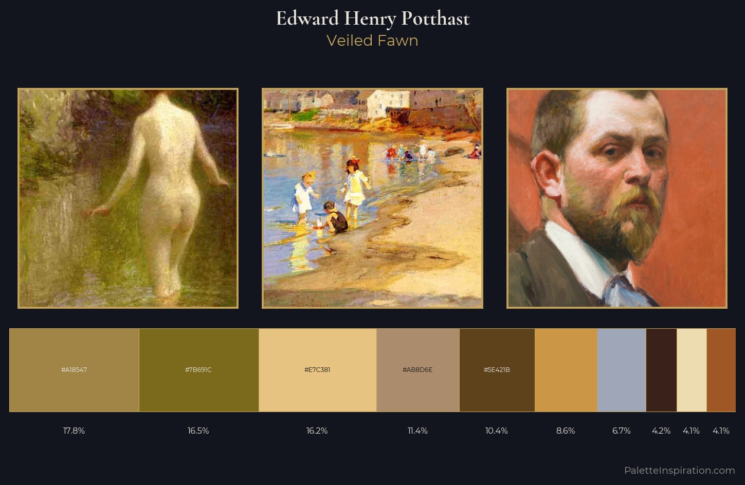 Edward Henry Potthast Palette 4 — Veiled Fawn
